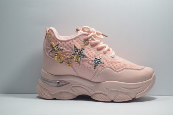 PINK HIGH HEEL FEMALE  JOGGERS WITH GOLDEN CHAIN