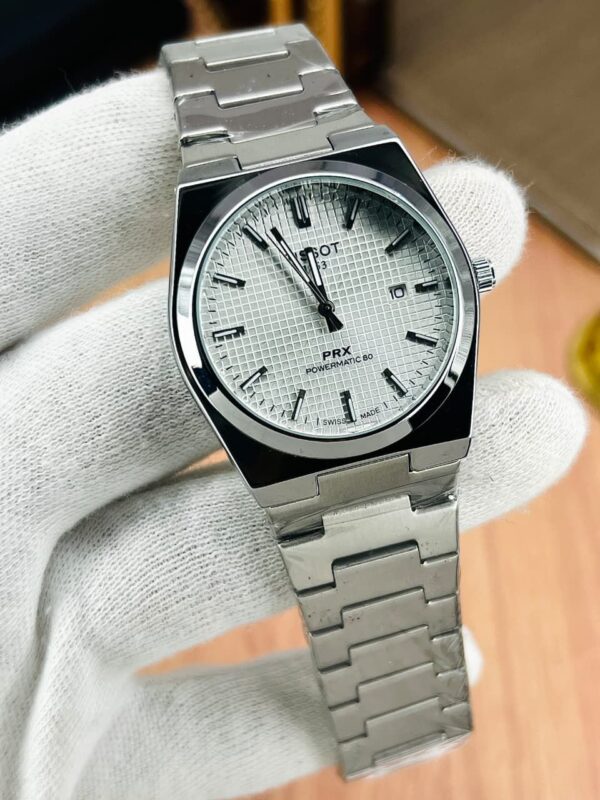 𝗧𝗶𝘀𝘀𝗼𝘁 𝗣𝗥𝗫 𝗣𝗼𝘄𝗲𝗿𝗺𝗮𝘁𝗶𝗰 𝟴𝟬 𝗪𝗵𝗶𝘁𝗲 𝗗𝗶𝗮𝗹 𝗜𝗻𝘀𝗽𝗶𝗿𝗲𝗱 𝗦𝘁𝗮𝗶𝗻𝗹𝗲𝘀𝘀 𝗦𝘁𝗲𝗲𝗹 𝗪𝗮𝘁𝗰𝗵