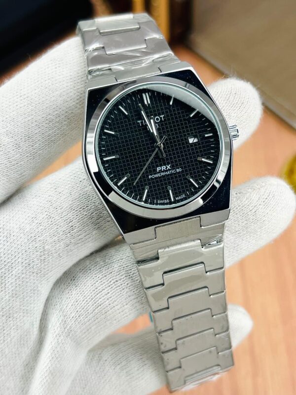 𝗧𝗶𝘀𝘀𝗼𝘁 𝗣𝗥𝗫 𝗣𝗼𝘄𝗲𝗿𝗺𝗮𝘁𝗶𝗰 𝟴𝟬 𝗕𝗹𝗮𝗰𝗸 𝗗𝗶𝗮𝗹 𝗜𝗻𝘀𝗽𝗶𝗿𝗲𝗱 𝗦𝘁𝗮𝗶𝗻𝗹𝗲𝘀𝘀 𝗦𝘁𝗲𝗲𝗹 𝗪𝗮𝘁𝗰𝗵